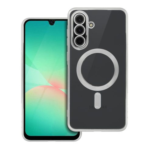 Samsung A56 Electro Mag Cover tok, amely kompatibilis a MagSafe ezüsttel