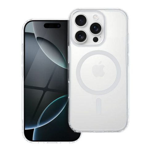 Case for iPhone 15 PRO Drop Glue Colorful Ring Mag Cover compatible with MagSafe white