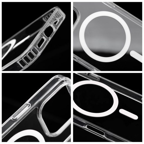 Case for iPhone 12 / 12 PRO Drop Glue Colorful Ring Mag Cover compatible with MagSafe white