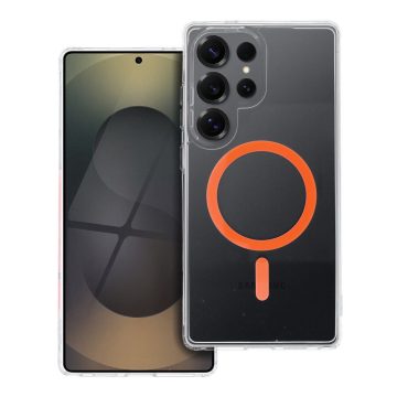   Case for Samsung S25 ULTRA Drop Glue Colorful Ring Mag Cover compatible with MagSafe orange