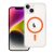 Case for iPhone 14 Drop Glue Colorful Ring Mag Cover compatible with MagSafe orange