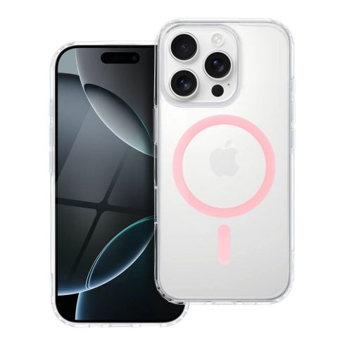 Case for iPhone 16 PRO Drop Glue Colorful Ring Mag Cover compatible with MagSafe pink