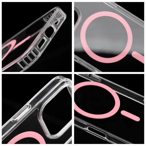 Case for iPhone 16 PRO Drop Glue Colorful Ring Mag Cover compatible with MagSafe pink