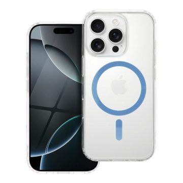   Case for iPhone 15 PRO Drop Glue Colorful Ring Mag Cover compatible with MagSafe light blue