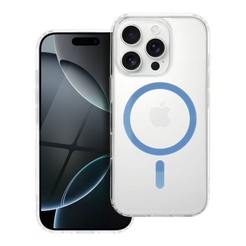 Case for iPhone 14 PRO Drop Glue Colorful Ring Mag Cover compatible with MagSafe light blue