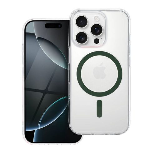 Case for iPhone 16 PRO Drop Glue Colorful Ring Mag Cover compatible with MagSafe dark green