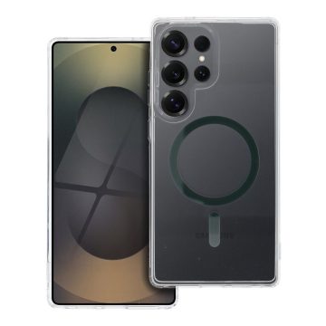   Case for Samsung S25 ULTRA Drop Glue Colorful Ring Mag Cover compatible with MagSafe dark green