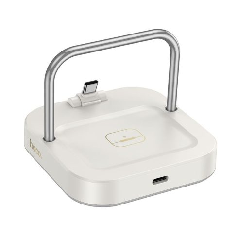 Asztali töltő Hoco 2in1 USB C PD QC 3A 30W + vezeték nélküli töltés 5W CQ16B tejfehér