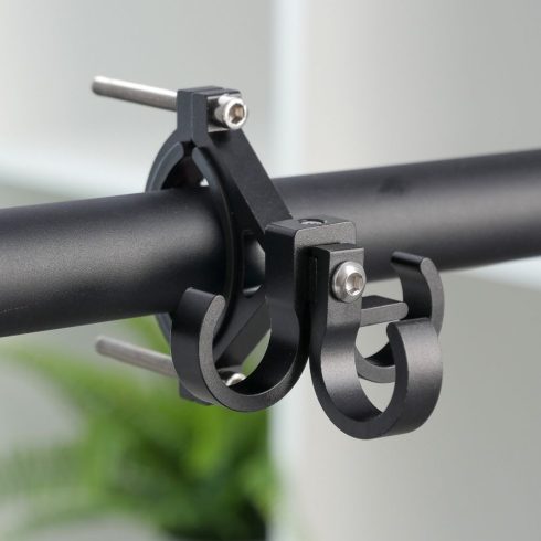Vásárlási horog három hurokkal kerékpárhoz/robogóhoz alumínium FS366-001 fekete
