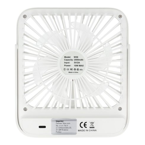 Asztali ventilátor állítható állvánnyal W30 fehér
