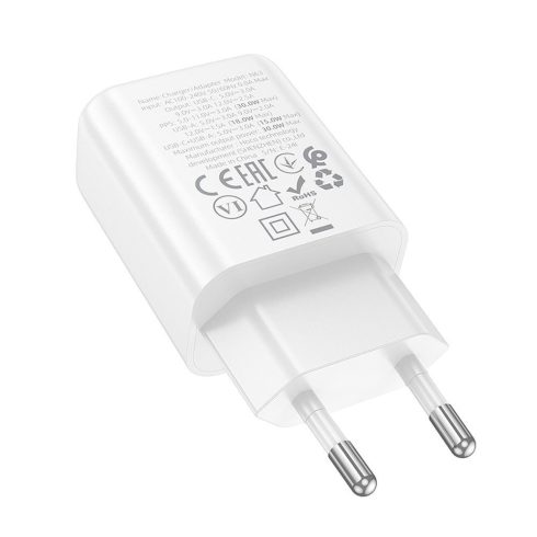 Telefontöltő Hoco USB A + USB C QC3.0 PD 3A 30W N63 fehér