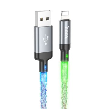 USB A kábel Lightning Hoco 2,4A 1 m U112 szürke