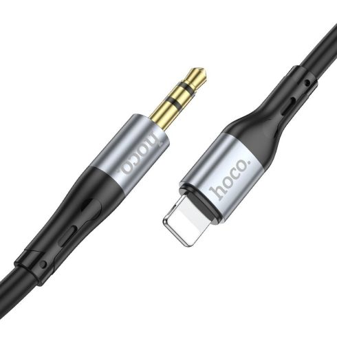 Kábel AUX Jack 3,5 mm Lightning Hoco 1 m UPA22 fekete