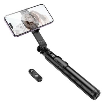   Selfie stick Hoco állvány vezeték nélküli távirányítóval, mágneses K25 fekete