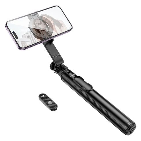 Selfie stick Hoco állvány vezeték nélküli távirányítóval, mágneses K25 fekete