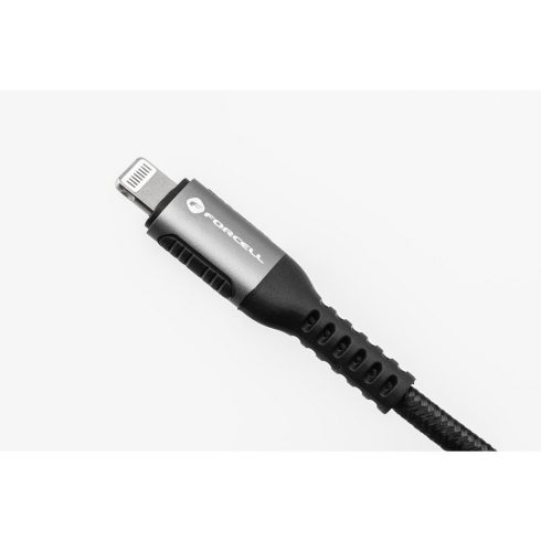Cable USB C to Lightning Forcell F-Energy PD 3A 27W Cafule 0,25 m C259 black