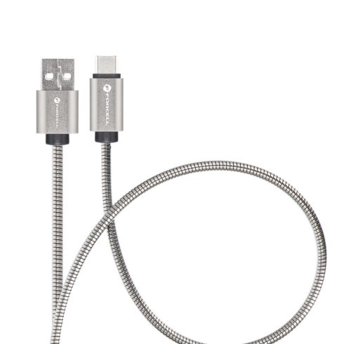 Kábel USB A – USB C Forcell F-Energy QC4.0 3A 66W Fém 2 m C234 ezüst