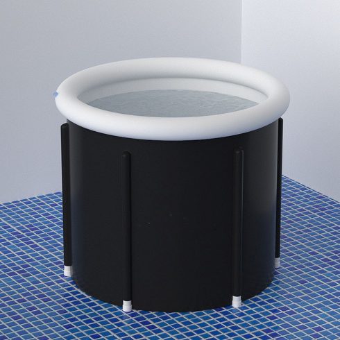 Összecsukható hordozható felfújható kád 75 x 80 cm fekete