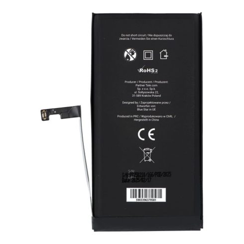 Akkumulátor iPhone 15 PLUS 4383 mAh Blue Star HQ készülékhez