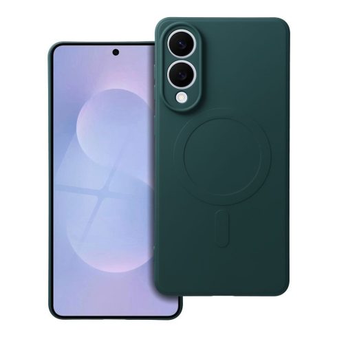 SILICONE MAG COVER case compatible with MagSafe for SAMSUNG S25 Edge dark green
