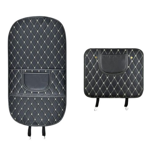 Védő bőr szőnyeg autósülés rúgás-gátlóhoz, fekete rendezővel