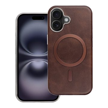   Tok iPhone 16 PRO Gentleman Mag Coverhez, amely kompatibilis a MagSafe barna színnel
