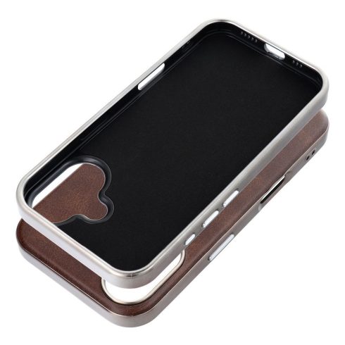 Tok iPhone 16 PRO Gentleman Mag Coverhez, amely kompatibilis a MagSafe barna színnel