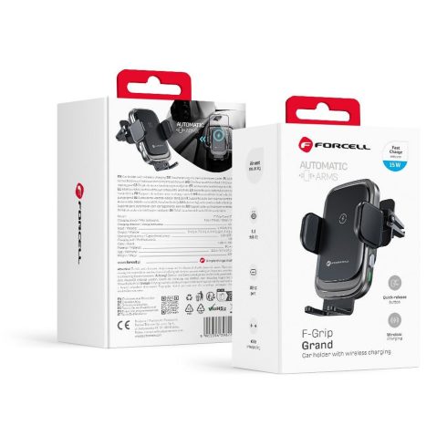 FORCELL F-GRIP Grand (F-24) vezeték nélküli töltő tartó 15W ezüst