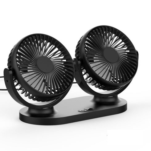 Dupla autós ventilátor, USB-ről, fekete