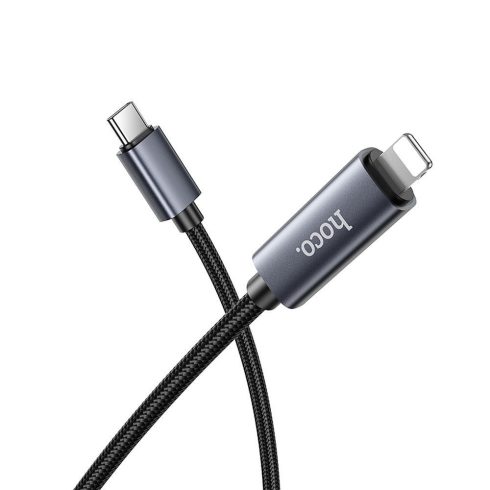 USB C kábel a Lightning Hoco PD 27W-hoz 1 m X112 fekete kijelzővel