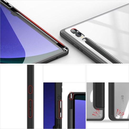 DUX DUCIS tok TOBY ceruzatartóval SAMSUNG Tab S10 Ultra/S9 Ultra/S8 Ultra fekete