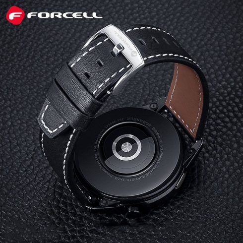 FORCELL F-DESIGN FS21 ökobőr szíj SAMSUNG órához 20 mm fekete