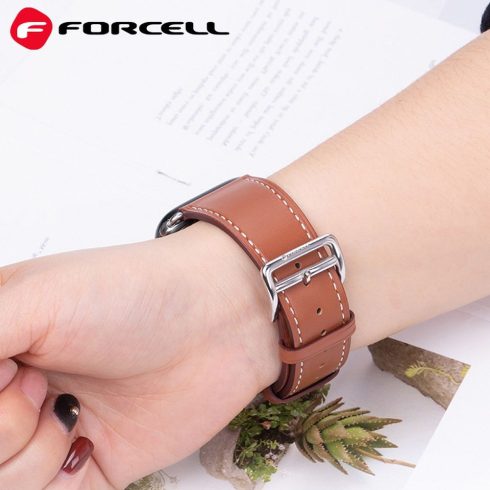 FORCELL F-DESIGN FA20 öko bőr szíj APPLE Watchhoz 38 / 40 / 41 mm barna