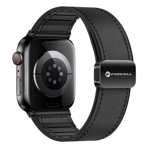 FORCELL F-DESIGN FA21 öko bőr szíj APPLE Watch 42 / 44 / 45 / 49 mm fekete