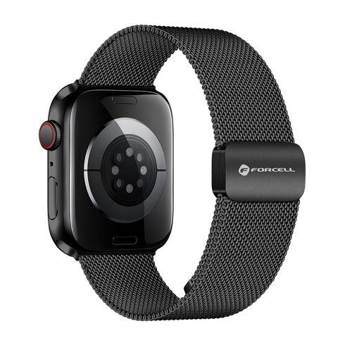 FORCELL F-DESIGN FA14 mágneses rozsdamentes acél szíj APPLE Watchhoz 38 / 40 / 41 mm fekete