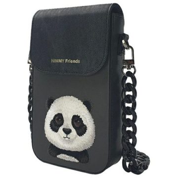   NIMMY szett 3 az 1-ben telefontáska + pénztárca + gps tok BIG EYED PET 2.0 Panda fekete
