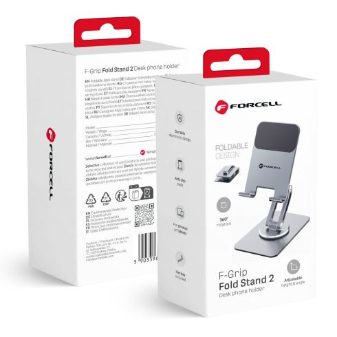 Forcell F-GRIP Fold Stand 2 360 asztali tartó szürke