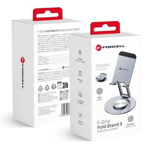 Forcell F-GRIP Fold Stand 3 360 asztali tartó szürke