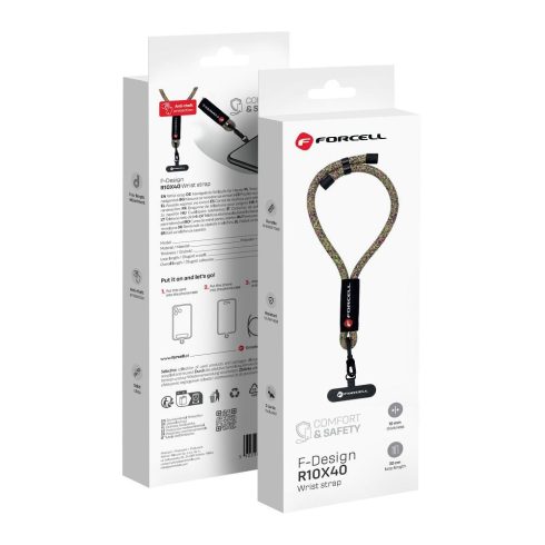FORCELL F-DESIGN R10X40 csuklós telefon zsinór állítható hosszúsággal (max. 20 cm hurokban) zöld rózsaszín lila
