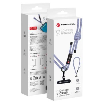   FORCELL F-DESIGN S10X165 crossbody phone lanyard with adjustable length (max 82,5cm in the loop) gray purple