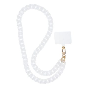   PANAMA LONG Telefon zsinór, Telefon medál / vezeték hossza 80 cm (40 cm hurokban) / nyakon - fehér