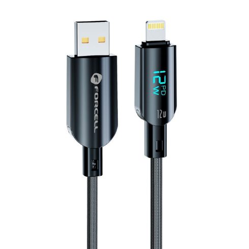 Cable USB A to Lightning Forcell F-Energy 2,4A 12W Digital 1,2 m C273 black