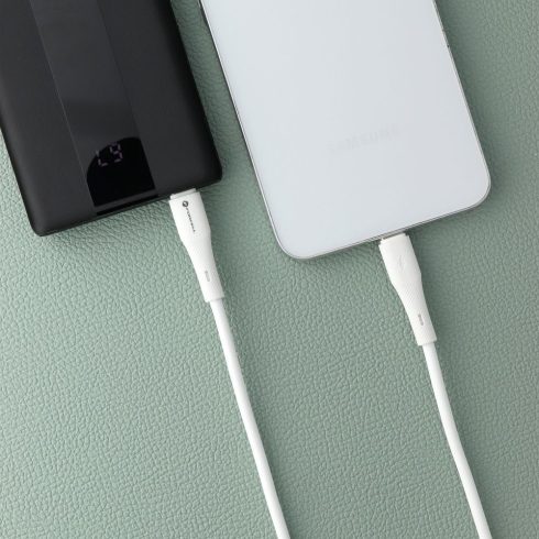 Cable USB C to USB C Forcell F-Energy QC4.0 PD 5A 100W Silicone 1 m C347 white