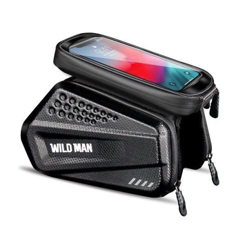 WILDMAN utazótáska kerékpárvázhoz cipzárral 1,2L (4"-7") ES6 fekete