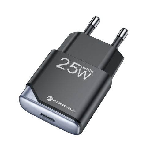FORCELL F-ENERGY GaN III B125101-E Ultra Slim utazási töltő 1 x Type C + USB A PD QC4.0 3A 25W fekete