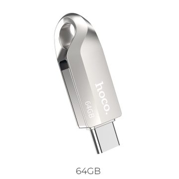 Pendrive 64GB USB 3.0 (USB A + USB C) Hoco UD8 nickel