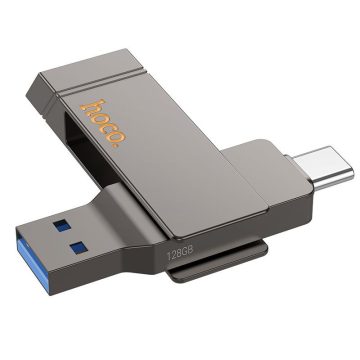 Pendrive 128GB USB 3.2 (USB A + USB C) Hoco UD15 gray
