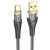 USB A kábel USB C Hoco 2,4A 1,2 m U121 fekete átlátszó