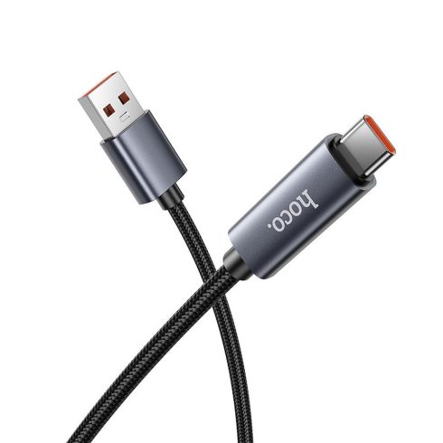 USB A - USB C Hoco 5A kábel 1 m X112 fekete kijelzővel