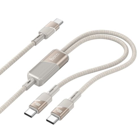 Kábel 2 az 1-ben USB C - USB C / USB C Hoco 5A 100 W 1,2 m U139 arany